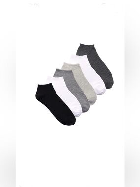 Joyspun Black Soot Solids No Show Dress Socks 6 Pair